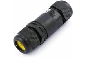ORBITRON IP68 2/3 Way Waterproof Outdoor 3 Cable PG9 Black Plastic Connector Gland Electrical Junction Box 240v UK Mains, Plastic Easy Insertion and Extraction (3 Pin Junction Connector)