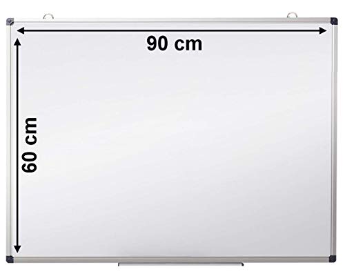 Pizarra blanca magnetica OFIBIT con marco de aluminio. Alta calidad, (60 x 90 cm)