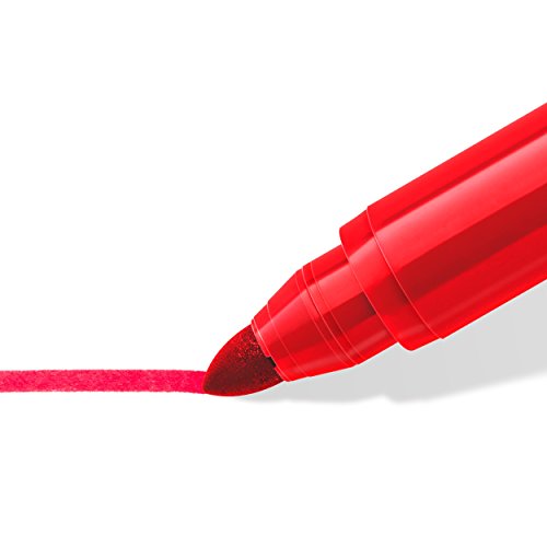 Staedtler 340 WP12 Jumbo Fasermaler Noris Club (stabile, eindrucksichere Spitze, Tinte mit Lebensmittelfarbstoffen, auswaschbar, Strichbreite: 3,0 mm, Etui mit 12 farblich sortierten Jumbo Fasermalern) - 3