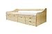 Produktbild Funktionsbett Sofabett Schubkastenbett 200x90 Schubladenbett Kiefer Natur