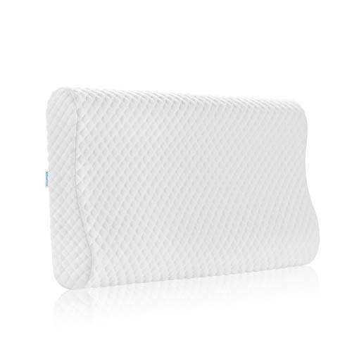 TAMPOR Almohada Memoria Contorno Premium Cuello Ergonómica Ortopédica Anti-ácaros Hipoalergénico Funda Lavable a Máquina- Viscoelástica 100% (40_x_60_cm)