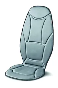 Beurer MG 155 massage seat cover with 5 vibration motors & Car adapter for use in the car, Soothing heat for relaxing vibration massage (3 Years Warranty), Grey, 1 Count (Pack of 1)