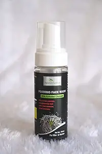Heed Herba | Foaming Face wash With Activated Charcoal |With Natural extracts of Aloevera & Neem | For Both Men & Women | sulphate Free | Paraben Free | Silicone Free | Pack of 1 X 150 ML | Herbal Face wash | Easy to carry | Made in India.