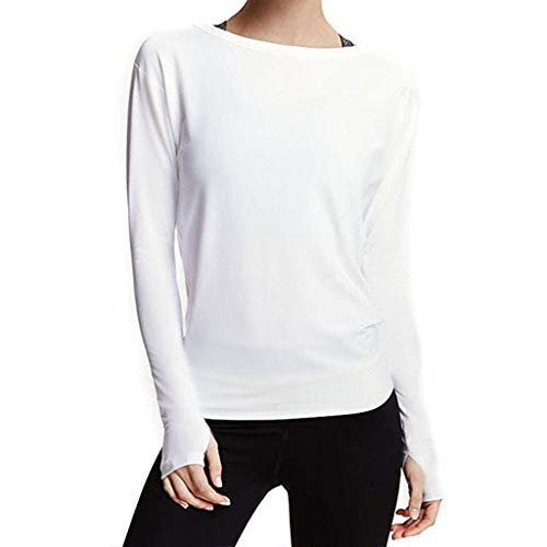 KUDICO Womens Fitness Tops Pullover Casual Open Back Solid Color Loose Lady Long Sleeve Tops Blouse Shirts