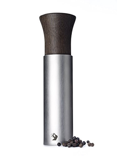 The Pepper Hill - Design Pfeffermühle mit hochwertigem Edelstahl Mahlwerk, Profi Ausführung 19,5cm in 3 Farben (Eiche dunkel)