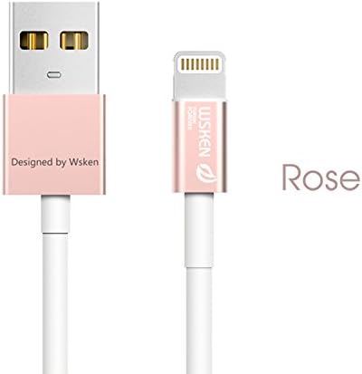 iPhone Cable,Wsken 3.28ft USB iPhone Cable with 8pin Lightning Connector [Apple MFi Certified] Sync Charger Power Cable for iPhone X 8/8plus,7/6/6s,iPad Pro,iPod Touch (Rose Golden)