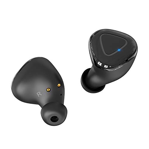 ZOVER Écouteurs sans Fil Bluetooth 5.0, Casque Bluetooth Écouteurs IPX7 Imperméable avec Hi-FI Stéréo Intégré CVC 8.0 Écouteurs Micro à Annulation de Bruit avec Chargeur Portable - Noir