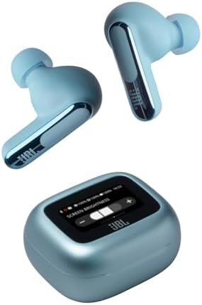 JBL Live Beam 3 Cuffie Wireless Bluetooth, 48 Ore di Autonomia, con Cancellazione Adattiva del Rumore e High-Resolution JBL Signature Sound, Impermeabili e Antipolvere IP55, Inserti Auricolari, Blu