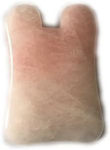MITE Quality Natural Pink Quartz GuaSha Traditional Scraping Scraper Massage Tools for Graston SPA Salon Acupuncture Therapy Trigger Point Treatment (Square)