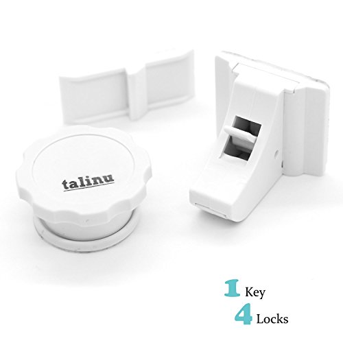 TALINU cerraduras magnéticas de gabinete (paquete de 4) - bloqueo invisible a prueba de niños, cierre de seguridad