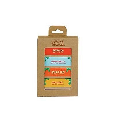 Prêt à Pousser La Surprise du Chef - Moutarde - Estragon - Basilic Thaï - Pimprenelle - 4 capsules pour votre potager de Prêt à Pousser