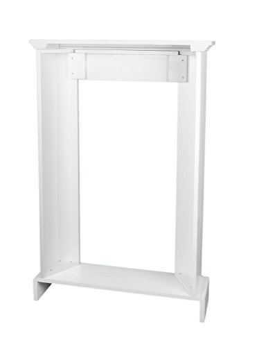 Deko Kamin Attrappe aus Holz Kaminkonsole Kaminumrandung Landhausstil in Weiß - 5