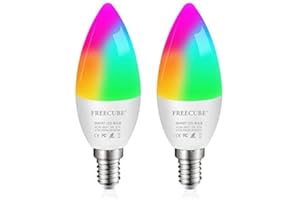 FREECUBE Alexa Smart Glühbirnen, Alexa Lampe E14 Dimmbare Energiesparen Wlan Lampe, Kein Hub Erforderlich, App Steuern Glühbirne Alexa Kompatibel mit Alexa, Siri & Google Home 2 Pack