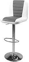 roomscape Tabouret de bar Felicia - Cuir synth&eacute;tique - Blanc / Gris
