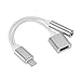 Produktbild adaptare 14031 2-in-1-Adapter für Apple iPhone 7/7 Plus Y-Kabel 3,5 mm Buchse für Kopfhörer mit 8 Polig
