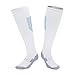 Produktbild STAZSX Fußball-Socken Schweiß absorbierende atmungsaktive Trainingsstrümpfe für Herren, Fußball-Socken, weiß, blau