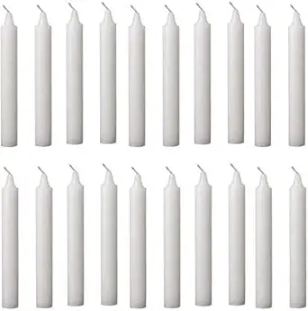 Kuber Selection Pack of 20 Pcs 5 Inch 14mm Pure White Taper Candles, Spell Candles, Stick Candles, White Household Candles (Pack of 20 Pcs) (5 Inch,14mm) Candle (White, Pack of 20)