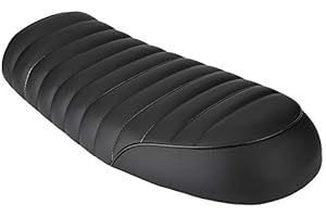 BNINETEENTEAM Selle de Moto, PU Cuir Vintage Café Racer Refit Siège Plat Selle Coussin pour CG125 GN CG CB400SS (Tapez D)