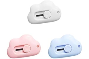 BEAUTYBIGBANG 3 Pcs Mini Cutter Messer Mini Cloud Utility Messer Box Cutter Einziehbarer Brieföffner Edelstahl Paketöffner Einziehbarer Cutter Papierschneideröffner Für Briefkasten