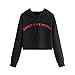 Produktbild ODJOY-FAN Frau Brief Drucken Hooded Sweatshirt, Langeärmel Bluse Mit Kapuze Sweatshirt Pullover Persönlichkeit Kurzer Oberteile Casual Hemd Lose Hooded Langarmshirts (Schwarz,M)