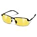Price comparison product image Navaris Polarized Night Driving Glasses - Anti-Glare Polarised Yellow UV Vision Protection Sunglasses for Men and Women - Unisex Retro Style with Case