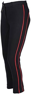 HORSE RIDING LADIES SOFT STRETCHY JODPHURS/JODHPURS JODS BLACK WITH RED PIPING