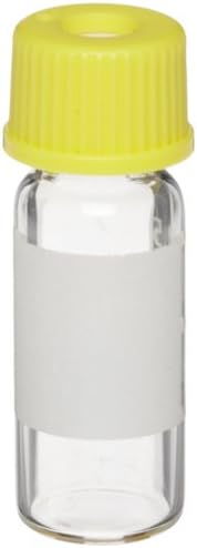 Sun Sri Clear Glass 8-425 Screw Thread Standard Opening Vials, 1.5ml Capacity, 12mm I.D. x 32mm H (Pack of 100)