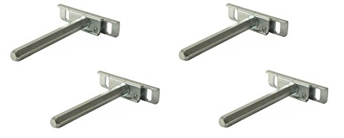 Set da 4 staffe di sostegno per mensola, a incasso nascosto, con piastra di montaggio a vite
