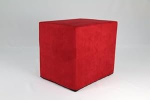 Fränkische Schlafmanufaktur Stepped Positioning Cube, Intervertebral Disc Storage Cube, with Microfibre Cover, Approx. 50 x 45 x 40 cm, Red