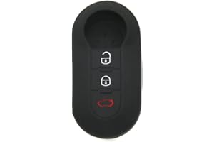 CAR PASSION Cover Guscio Chiave Silicone Gomma Compatibile con Fiat 500 500L Panda Punto Qubo Lancia Ypsilon Delta 3 Tasti Custodia Protezione Telecomando Auto