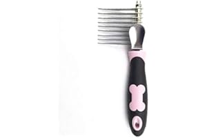 ANIGOOD Professional Comb Dematting Rake Pet Shedding Tool Dog Cat Hair Grooming Brush (Pink)