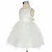 Dressy Daisy Baby Girls' Beaded Satin Tulle Tiered Wedding flower Girl Bridesmaid Dresses Party Dress Size 3 Years Ivory
