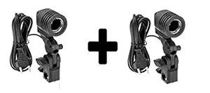 CAMROLITE E27 Single Blub Holder Set of 2 pcs spl Quality Imported Photography Photo Light Lamp Bulb Single Holder E27 Socket Bracket Studio EU Plug,Black