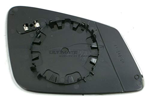 Ultimate Styling Aftermarket Replacement Heated Aspherical Chrome Wing Mirror Glass Passenger Side LH Non-Auto Dimming