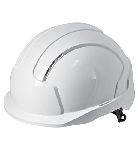 JSP Evolite Casco de seguridad con trinquete One Touch Slip 3d y pico de sistema de ajuste, Ventilado, corto, EN397, color blanco