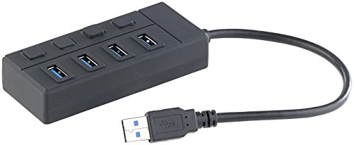 Xystec USB-3.0-Hub mit 4 Ports, einzeln schaltbar, bis 5 Gbit/s