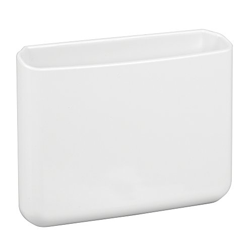 mDesign AFFIXX Zahnbürstenhalter – praktische, selbstklebende Halterung für Zahnbürsten – Aufbewahrungsbox für Zahnpasta mit fünf Fächern – weiß - 5