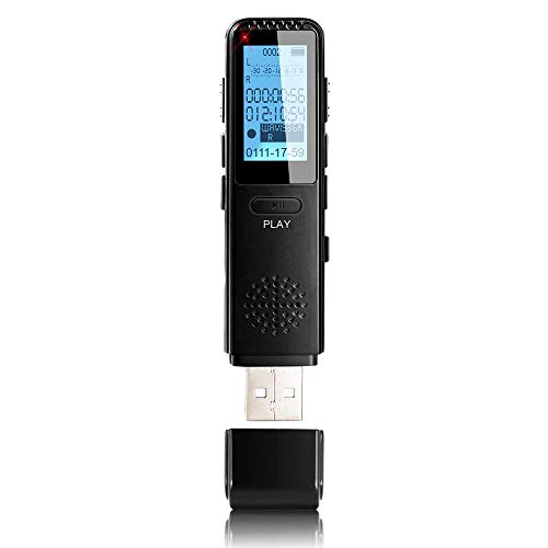 MAOZUA Voice Recorder, verbesserte 1536 Kbit/s, 8 GB HD-Aufnahme, MP3-Player, 8 GB Diktiergerät, Sprachaktivierung, mit Metallgehäuse für Vorträge, Meetings und Interview