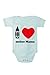Romper Baby bodysuit I love mom In different languages , Size:0-3 month;Color/ Language:Blue Text German