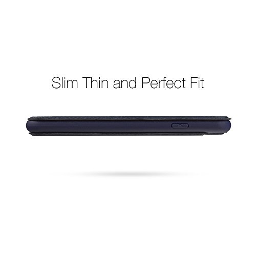 Funda inteligente con ventana y barra de botones Nouske para iPhone 7 Plus iPhone 8 Plus y de 5 5 pulgadas de Apple  Azul Marino