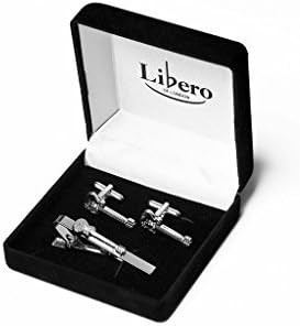 Gibson Les Paul Cufflinks and Tie Clip Gift Set in Gift Box - Great gift for guitar players