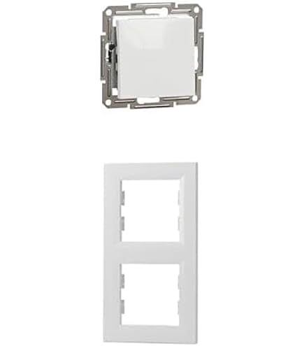Schneider Electric Asfora Set: 2-poliger Schalter (10 AX) + 1-Fach Rahmen, Unterputz, Weiß - Bundle Für Einfache Installation