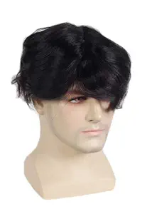 Majik 10x7 Natural Black Front Lace and Silk Base Mirage Wig/Patch for Men (Black)