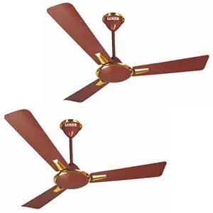 LUKER  Ceiling Fan (Model-Phonic Plus) 1200mm~ 48 inch (2-Piece Combo Offer) Copper Winding Motor High Speed Decorative-Home Office Bedroom Kids Room-Anti Dust Modern Designer Fancy(Color-Brown)54q