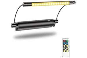 HONWELL Picture Light Wireless Display Lights Battery Powered LED Wall Light Remote Control Uplight, Rotatable Light Heads with Timer Dimmer, Art Lights for Painting Frame Dartboard Artwork-Black