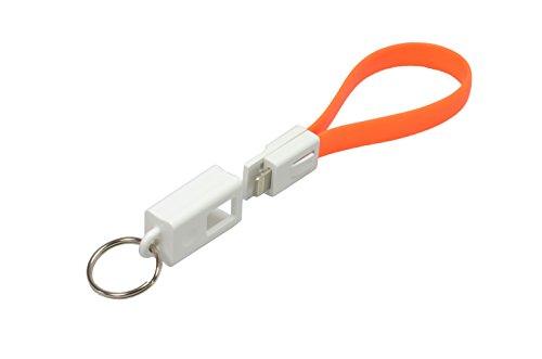 Premium Lightning USB Kabel bunt als Schlüsselanhänger Ladekabel Sync-Kabel 2A-fähig A-Stecker auf Lightning-Stecker Flachkabel für Apple 5 5C 5S 6 6S 7 7S plus in Orange - 3