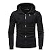 Produktbild SuperSU Herren Herbst Winter Langarm Patchwork Kapuzenpullover Strickjacke Tops Herren Casual Sport Fitness Training Sweatjacke Kapuzenjacke Hoodie mit Kapuze Reißverschluss und Fleece Outwear