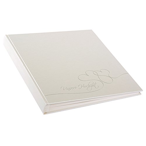 Goldbuch Hochzeitsalbum, 30x31 cm, 60 Seiten mit Pergamin, Cuore, Perlmutt/Silberprägung, 08004