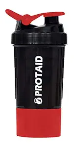 protaid Protein Shaker Bottle with Storage Compartment Protein Shaker for Boys & Girls use whey Protein Mix Cycling Water Shake Sports Mixing with Stainless Steel with 100% Leak Proof 600 ml