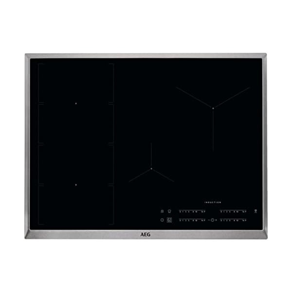 AEG IKE74471XB Elektro-Kochfeld / 70 cm / Schwarz / Induktionskochfeld mit Hob²Hood-Funktion / Edelstahlrahmen